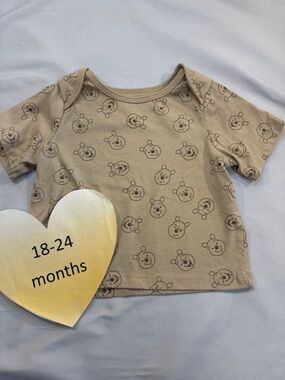 Disney Tan Bear Face Short Sleeve Tee